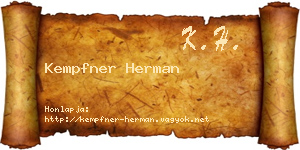 Kempfner Herman névjegykártya