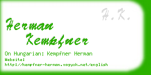 herman kempfner business card